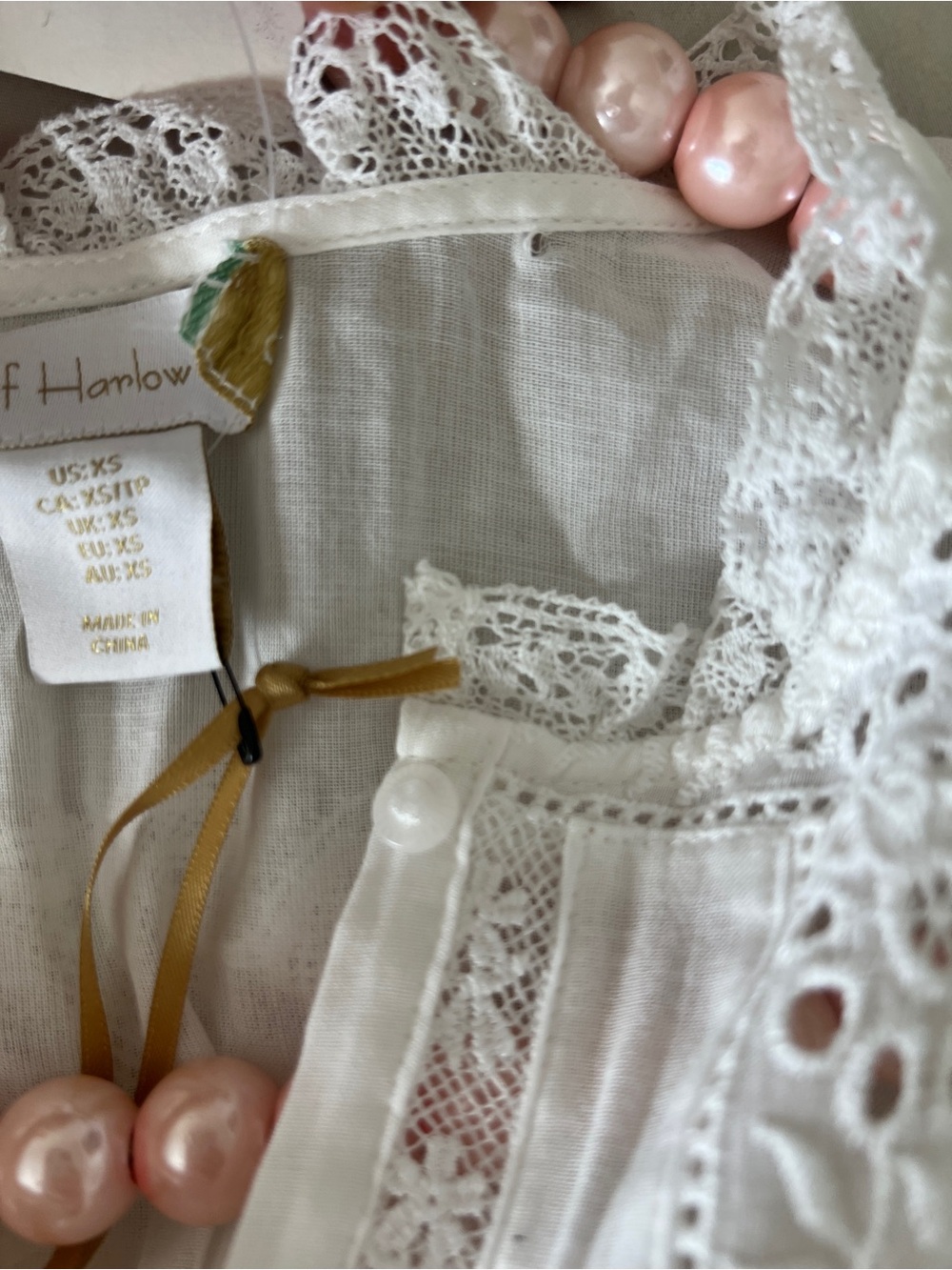 House of Harlow 1960 White Eyelet Lace Cotton Midi Dress XS - Picture 6 of 6